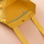 صورة أصفر طقم حقيبة كتف قطنية و الحقيبة القرطاسية (مع طباعة الحروف)