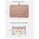 صورة حقيبة الأمومة جلد مع مكان للحفاظات متعدد الألوان (مع طباعة الاسم)