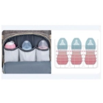 Picture of Grey Maternity Bag With Deployment Crib For Baby Care (With Name Embroidery)