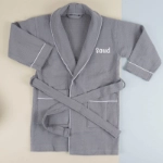 Picture of Grey And White Robe For Kids (With Name Printing Option)