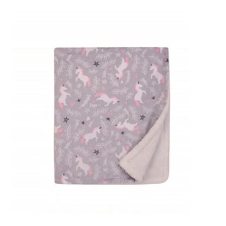 Picture of Light Grey And White Unicorn Blanket For Baby