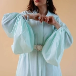 Picture of Tiffany Cotton Daraa With Puffy Sleeves And Belt For Women