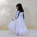 Picture of White And Black Pastel Set Skirt With Crop Top For Girls