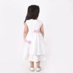 Picture of White And Pink Sleeveless Summer Dress For Girls