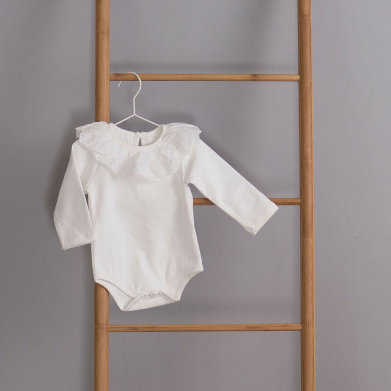 صورة White Ruffle Collar Suit For Baby Girl (With Name Embroidery Option)