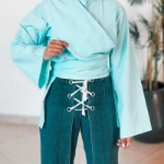 Picture of Victoria Turquoise Shirt from Lulwa Al Khattaf