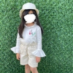 Picture of Off-White Leather Shorts With Hat For Girls