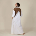 Picture of White And Brown Kameez For Women