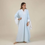 Picture of Baby Blue Kimono Arabic Font Dress For Women