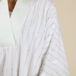 Picture of White Kimono With Navy Arabic Font Dress For Women