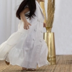 Picture of Stone Beige Daraa With Side Flares For Girls
