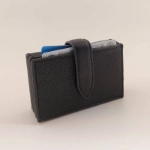 Picture of Black Leather Snap Button Wallet