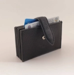 Picture of Black Leather Snap Button Wallet