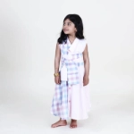 Picture of Pink Checkered Summer Dress WIth Belt For Girls