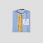 Picture of Sky Blue Dagla With Gold Embroidery For Boys (With Name Embroidery Option)