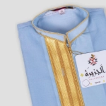 Picture of Sky Blue Dagla With Gold Embroidery For Boys (With Name Embroidery Option)