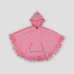 Picture of Pastel Pink Fringe Towel Cape For Girls (With Name Embroidery Option)