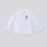 Picture of White Top With White Cuffs And Collar For Girls (With Name Embroidery)