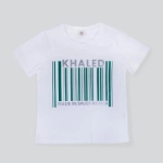 Picture of White T-Shirt Barcode Design (With Name Printing)