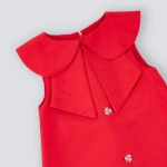 Picture of Red Big Collar Dress For Girls