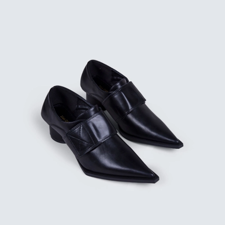 Picture of Black Sleek Monk Shoe For Women
