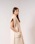 Picture of Beige Patterned Winter Leather Furwa For Women (With Name Embroidery Option)