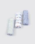 صورة ثلاث قطع منقوشة غطاء مهد M00623 حديثي الولادة