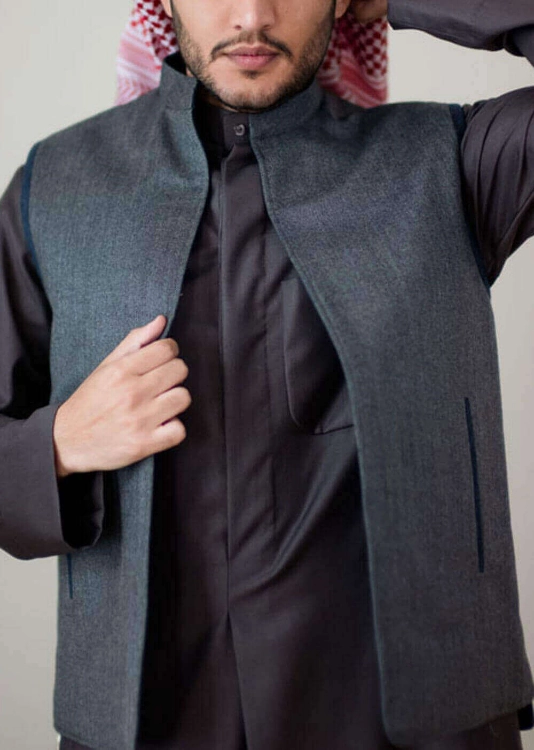 Picture of Grey and Dark Blue Vest for Men (Worn on both sides)