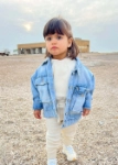 Picture of Blue Denim Jacket For Kids (With Pink Name Embroidery Option)