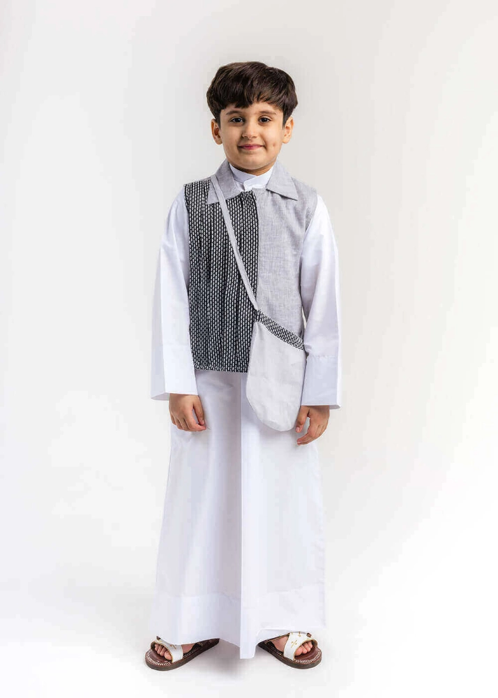 Picture of Grey Gergean Vest With Bag For Boys 2023