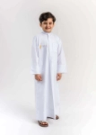 Picture of White Summer Dishdasha Al Jazeera For Kids - Moon Cresent Edition (With Name Embroidery)