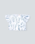 صورة قميص أبيض وأزرق للبنات 7140