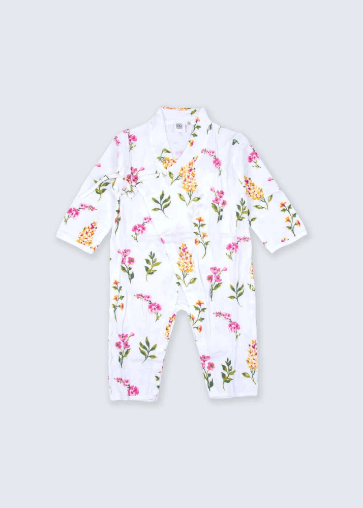 Picture of 23SS1TB727224 White Newborn Suit With Flowers