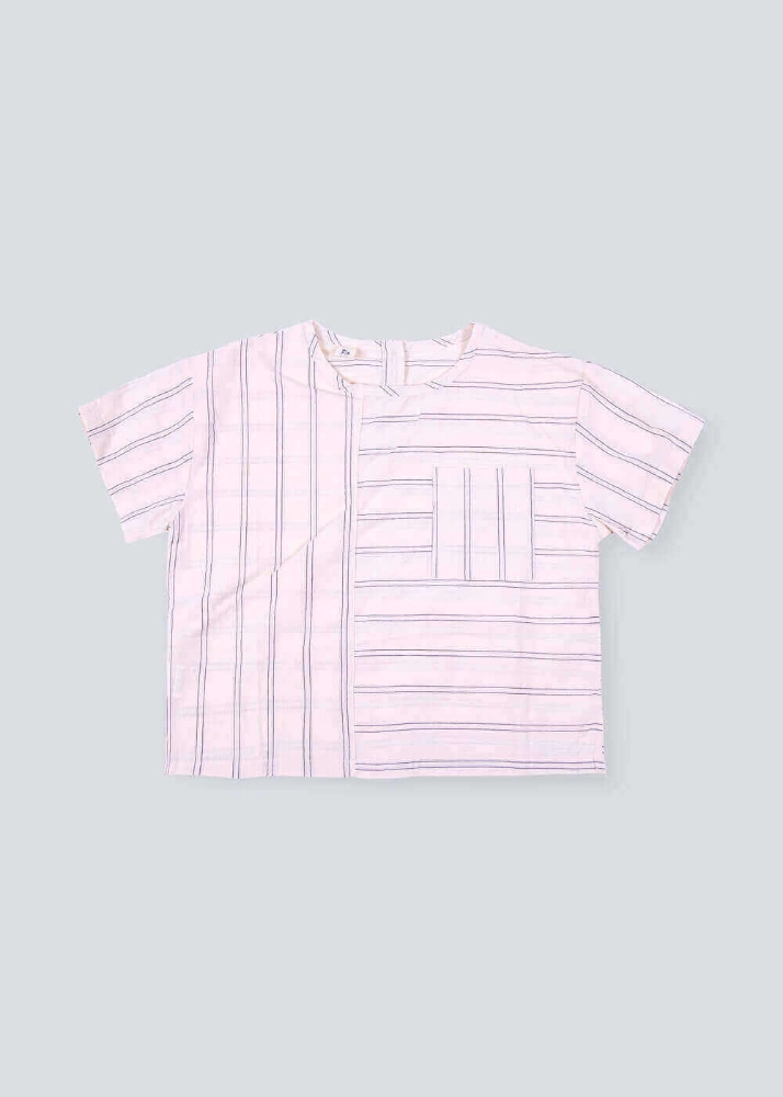 Picture of White 7152 Stripe T-Shirt For Boys