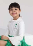 Picture of White Top With White Cuffs And Collar For Girls (With Name Embroidery)