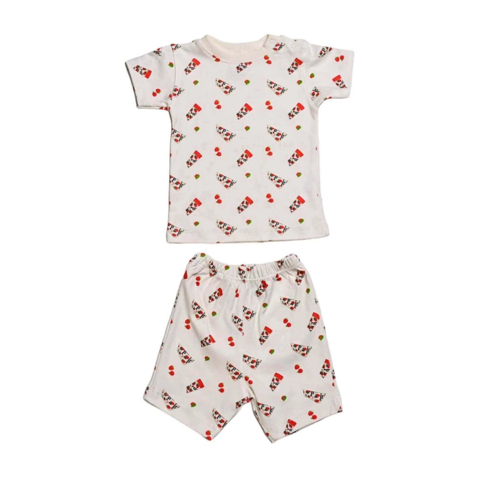 Picture of White Lolly Raspberry Top And Pajama - Short sleeves Set