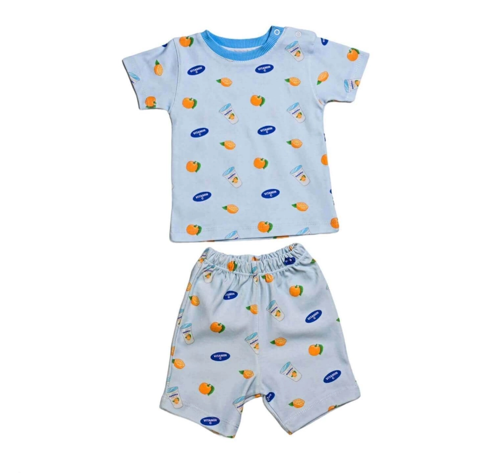 Picture of Baby Blue Sunkist Top And Pajama - Short sleeves Set