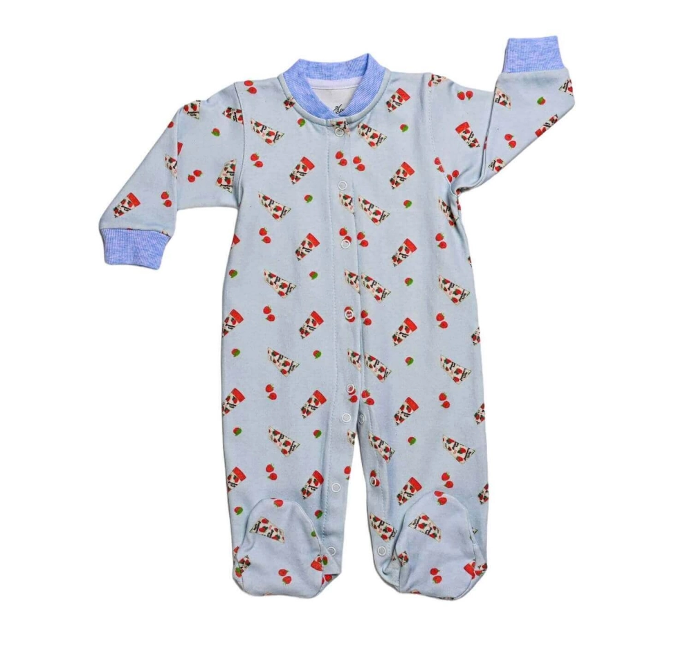 Picture of Baby Blue Lolly Raspberry Pajama Jumpsuit- Onesie