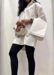 Picture of White 7449 Wide Sleeve Shirt For Women SS2-23