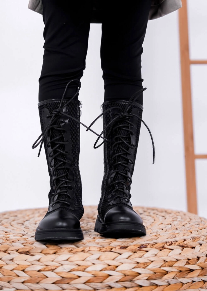 Picture of Tiya Black Boots For Girls