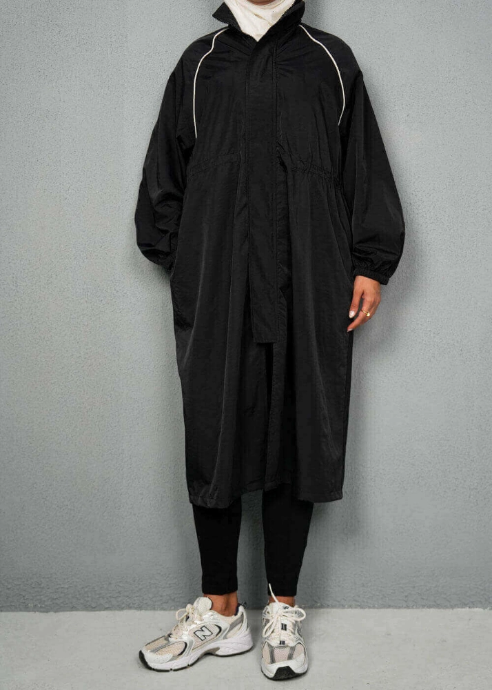 صورة 7501 معطف طويل أسود للنساء FW1-23
