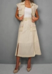 Picture of 7476 Beige Top-Skirt Set For Women