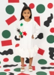 صورة 7518 فستان ابيض مع اللون الكويتي لليوم الوطني للبنات KND-24