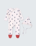 Picture of Beige Jumpsuit -Cap And Blanket With Crescent Print