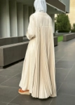 Picture of Nova Pleated Dress Linen Beige