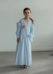 Picture of 7530 Blue Linen Dress Ramadan For Girls RAM-24