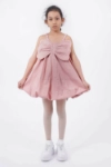 صورة تيا فستان سادة بدون أكمام مع حافة بالون للبنات B0129