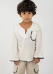 Picture of Beige Two-Piece Blouse And Pants Set For Boys 7536