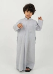 Picture of Light Grey Linen Dishdasha Al Jazeera For Kids
