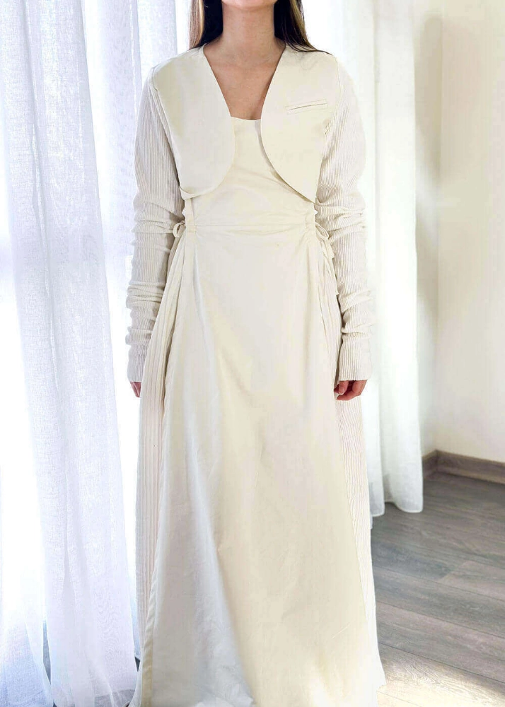 صورة Nova Vogue Dress With Crop Top Off-White